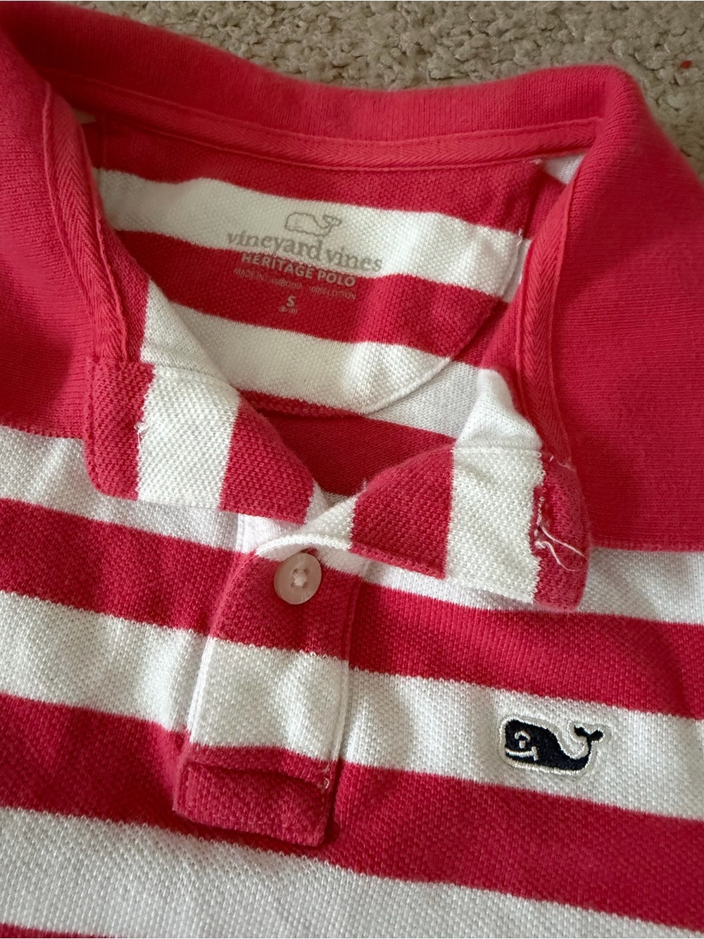 Vineyard Vines Lot of 2 Boys Polo Shirt Size Medium 8-10 Pink/ Pink Striped - Picture 3 of 5